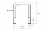 DROMET kvadratinis spaustukas C tipo spaustukas M12 62×117 mm