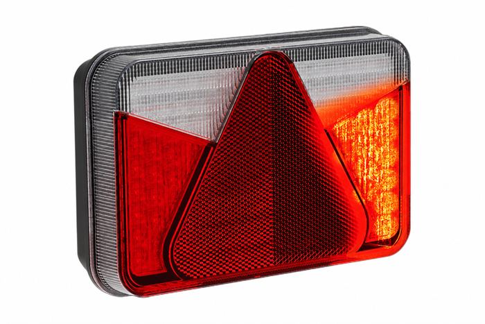 ASPÖCK MULTILED V galinis žibintas su bajoneto jungtimi, 8 kontaktų, 6 funkcijos, kairėje