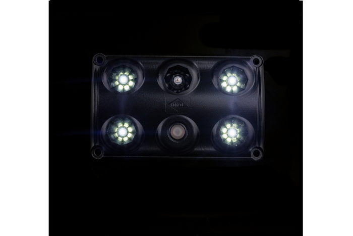 HORPOL LWD2157/CZ LED 900lm juodas automobilio salono žibintas su jungikliu ir raudonu diodu